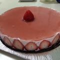 オレンジアップル's cooksnap of when they made 苺たっぷり♪　ピンク＆マジック・レアチーズケーキ.