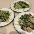 tomo's cooksnap of when they made 【野菜ソムリエ】京みず菜と牡蠣のソテー.