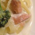 お気楽な嫁。's cooksnap of when they made スモークサーモンのクリームパスタ.