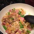 Walnut1107's cooksnap of when they made ピーマンとウインナーの醤油ぺペロンチーノ.