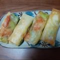 cheako's cooksnap of when they made プリッホクッパリッそら豆と海老の春巻き.