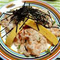 新妻BECHI's cooksnap of when they made 残り寿司飯☆鮭しそご飯.