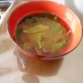 amei's cooksnap of when they made セロリの葉の味噌汁.