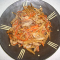 ぺっぺなとぴっぴ's cooksnap of when they made 豚肉とかつお節のきんぴらごぼう♡.