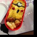ど根性みかん's cooksnap of when they made キャラ弁★ミニオンのオムライス弁当★.