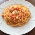 REOれすとらん's cooksnap of when they made 小海老とツナのトマトソースパスタ.