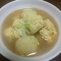 ブルーのママ's cooksnap of when they made イカ団子とじゃがいも餅のふわもちスープ☆.