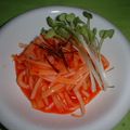 Jock's cooksnap of when they made 大根のサラダ？温キムチ？ソースがけ^^;.