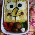 まちゃみmama's cooksnap of when they made スポンジボブオムライスおにぎり☆キャラ弁.