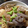 わすれぽ's cooksnap of when they made ★蓮根と筍と海老の簡単煮物★.