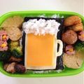 りりちょろこ's cooksnap of when they made キャラ弁？生ビール〜♪.