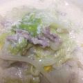 くまちゃんだよん's cooksnap of when they made 豆乳と白菜と大麦と♪.