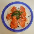 なめこおろし's cooksnap of when they made 漬けサーモン山芋とろろ丼.