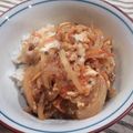 ∞くぅ∞'s cooksnap of when they made 肉じゃがの汁で作る野菜とじ丼.