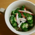 sayakajp's cooksnap of when they made オクラとカニカマの昆布茶和え.