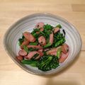シモマエ's cooksnap of when they made 菜の花とウインナーのガーリック炒め.