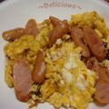 mi-yu-ma's cooksnap of when they made ☆冷蔵庫一掃！！ウィンナーと卵の炒め物☆.