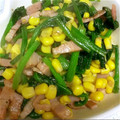 ＊＊aco＊＊'s cooksnap of when they made ほうれん草とベーコンとコーンの炒め物.