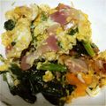 レフィア's cooksnap of when they made ほうれん草とベーコンの卵炒め.