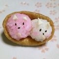 nikonuts's cooksnap of when they made キャラ弁＊ころころネコのお稲荷さん♡.
