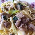 mori0612's cooksnap of when they made 豚肉とネギの豆乳クリームパスタ.