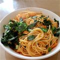はっとり's cooksnap of when they made おひとりランチ…キムチのクリームパスタ.