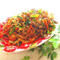 ニコニコまっきー's cooksnap of when they made キムチ、牛肉、韮、野菜のチャプチェ.