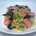 HAL５５'s cooksnap of when they made 魚肉ソーセージとほうれん草のパスタ.
