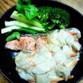 ☆バーバラ☆'s cooksnap of when they made ルクエで＊サーモンのキノコクリーム.