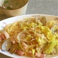 ゆっきん105's cooksnap of when they made 白菜とアサリのチャウダー風パスタ.