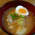 おぶうさま's cooksnap of when they made ♡じゃが芋と玉ねぎの味噌汁に半熟卵♡.