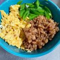 みやきち1203's cooksnap of when they made ☆三色丼☆炒りたまご・豚肉そぼろ・絹さや.