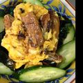 Y．ぱぴこ's cooksnap of when they made サンマ蒲焼き缶の卵とじ+キュウリ＆ワカメ.