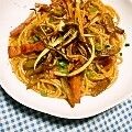 ゆう♫＊。's cooksnap of when they made 隠しクリーム＊牛蒡とベーコンの醤油パスタ.