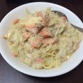 ☆kanatty☆'s cooksnap of when they made 秋鮭♡サーモンとキノコのクリームパスタ.