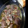 mimitama43's cooksnap of when they made 砂肝とマッシュルームのアヒージョ.