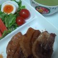 らららラッキー☆'s cooksnap of when they made 厚切り豚ばら肉の照り焼き・もやし添え.