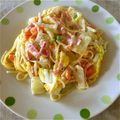 hotmailer's cooksnap of when they made 簡単で美味しい白菜のミルクパスタ.