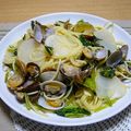 つるとも's cooksnap of when they made カブとあさりのパスタ.