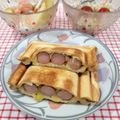 在宅勤務のおじさん's cooksnap of when they made ウインナーとチーズの簡単★ホットサンド.