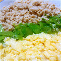 うーママ♪'s cooksnap of when they made しっとりそぼろの三色丼☆.