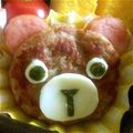 ハピオリ's cooksnap of when they made ＊すぐ出来！冷食ハンバーグキャラ弁クマ＊.