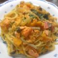 七色ワクチン's cooksnap of when they made 簡単＊かぼちゃと鮭のクリームパスタ.