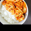 3o2u7's cooksnap of when they made しめじとキムチの卵とじ.