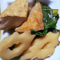 yuzponz's cooksnap of when they made 厚揚げとちくわぶとほうれん草のピリ辛煮物.