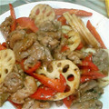 なんだッッ's cooksnap of when they made れんこんと牛肉のオイスター炒め.