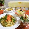 taruママ's cooksnap of when they made ♪焼き野菜いっぱい♪和風冷製パスタ☆.