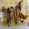 カバゴン's cooksnap of when they made 簡単★デザート 栗の春巻きチョコソース添え.