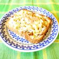 Kenmamac's cooksnap of when they made 白菜のお好み焼き風トースト。.