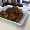 Faiza's cooksnap of when they made こんにゃくとさつま揚げのピリ辛高菜炒め.